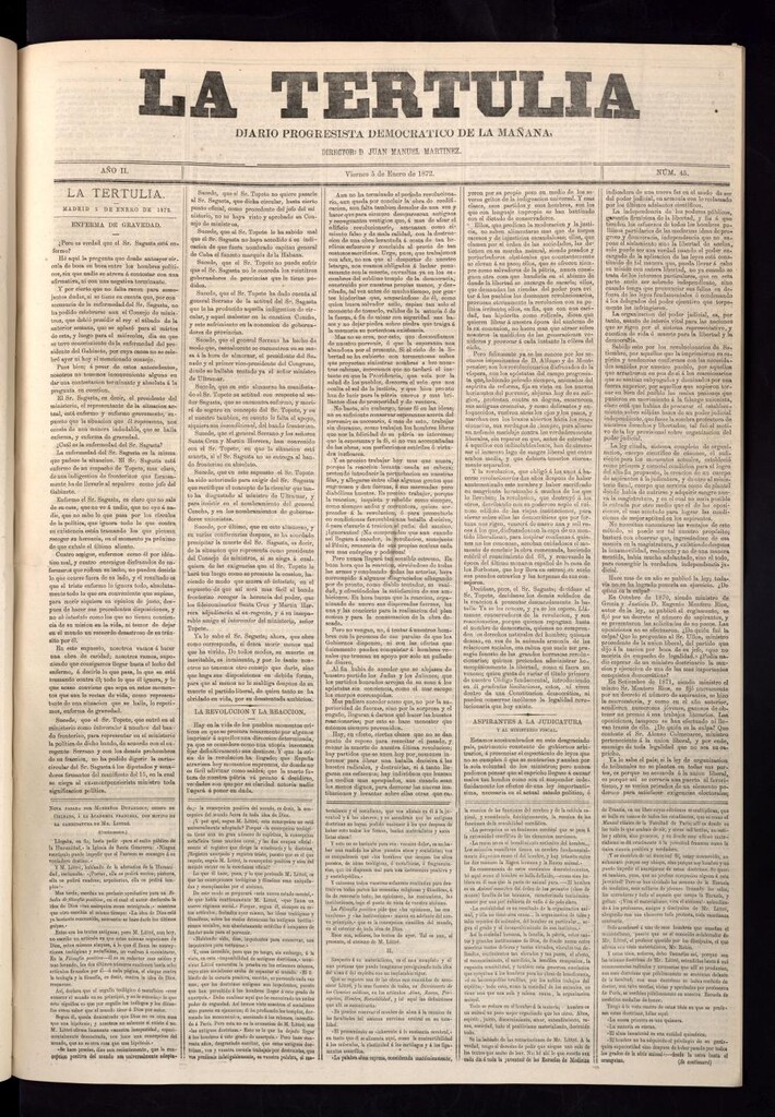 Miniatura de La Tertulia del 5 de enero de 1872