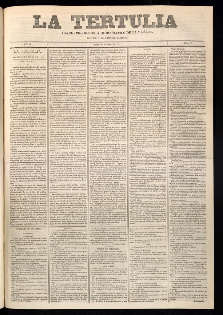 Miniatura de La Tertulia del 13 de enero de 1872