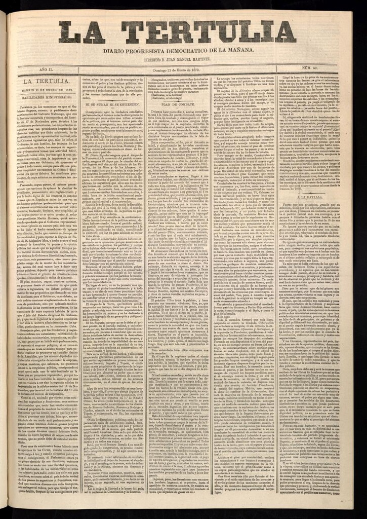 Miniatura de La Tertulia del 21 de enero de 1872