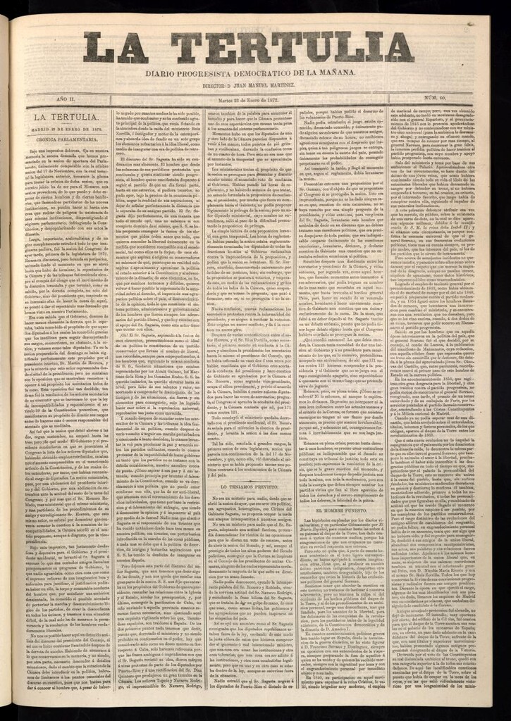 Miniatura de La Tertulia del 23 de enero de 1872