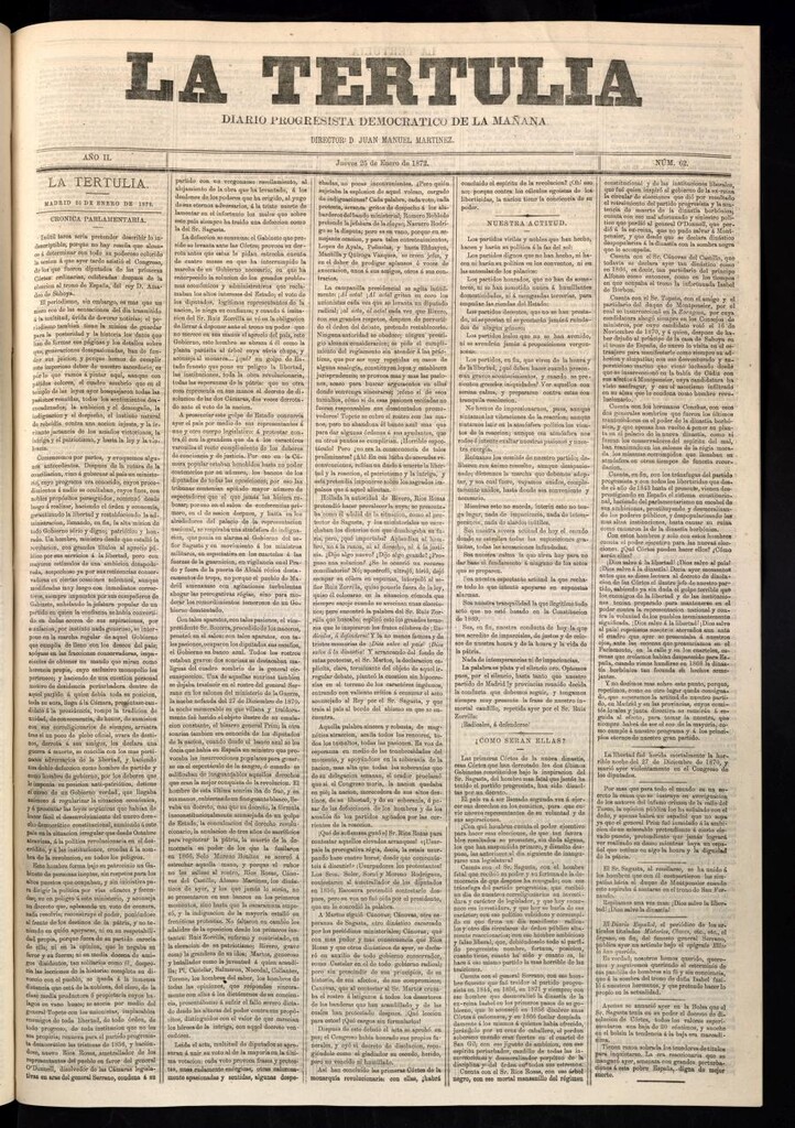 Miniatura de La Tertulia del 25 de enero de 1872