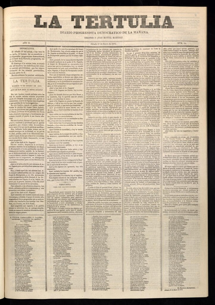 Miniatura de La Tertulia del 27 de enero de 1872