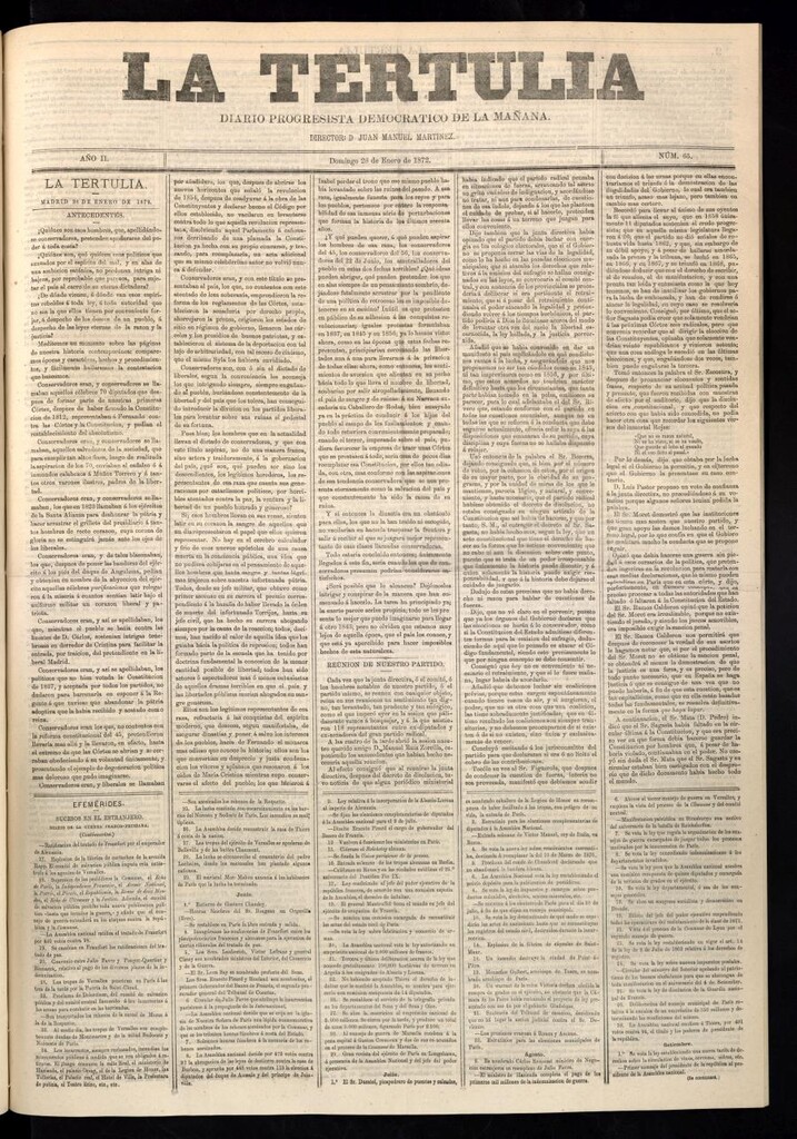 Miniatura de La Tertulia del 28 de enero de 1872