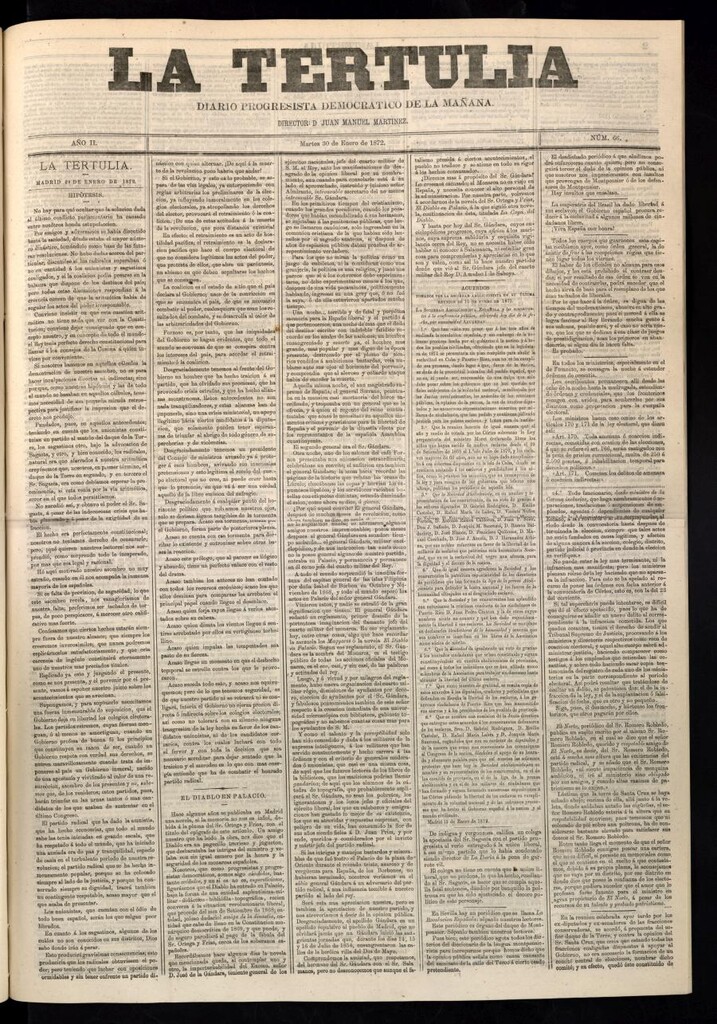 Miniatura de La Tertulia del 30 de enero de 1872