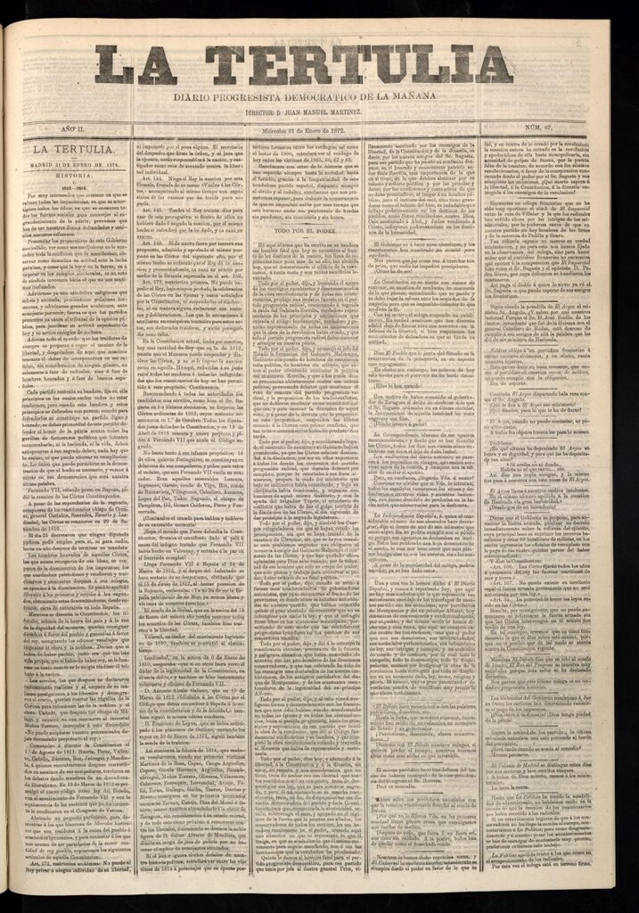 Miniatura de La Tertulia del 31 de enero de 1872
