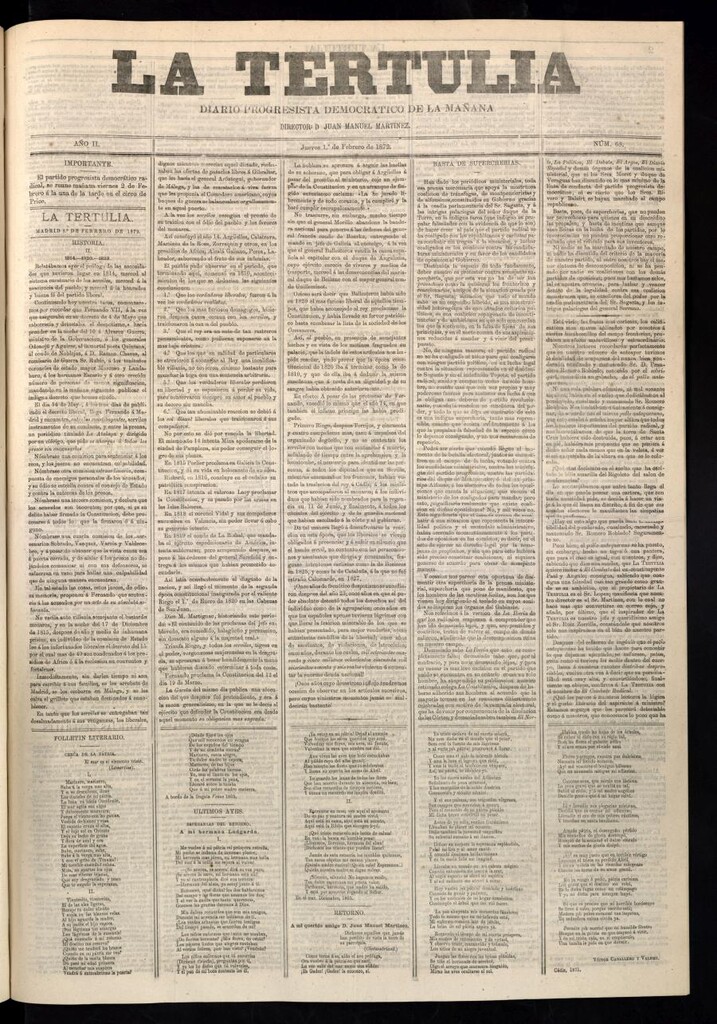 Miniatura de La Tertulia del 1 de febrero de 1872