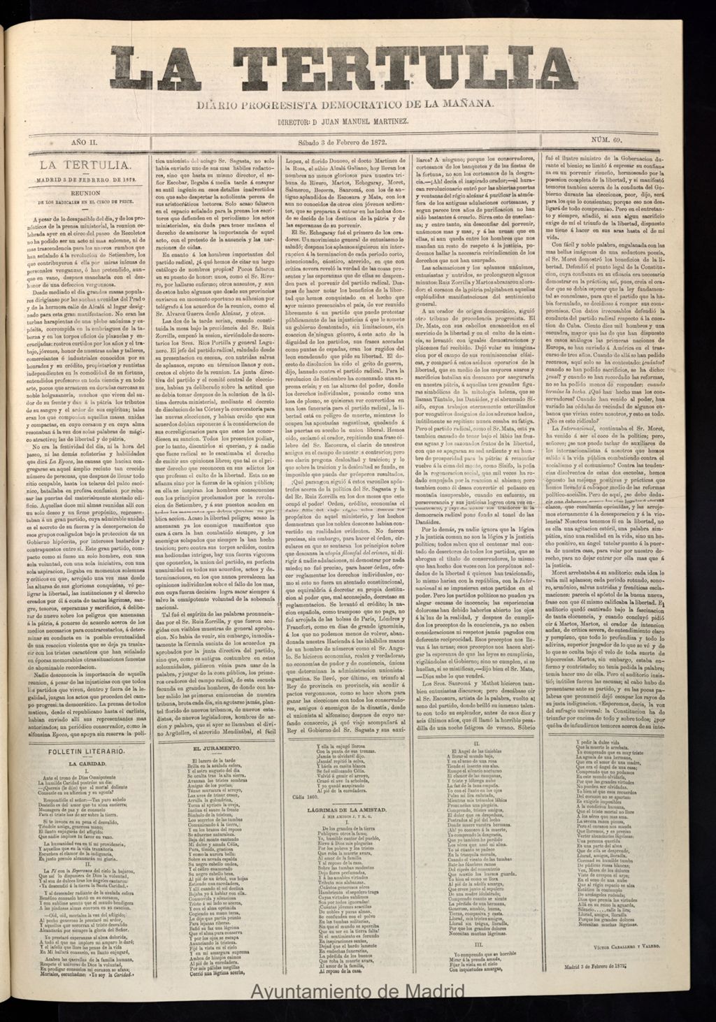 Miniatura de La Tertulia del 3 de febrero de 1872
