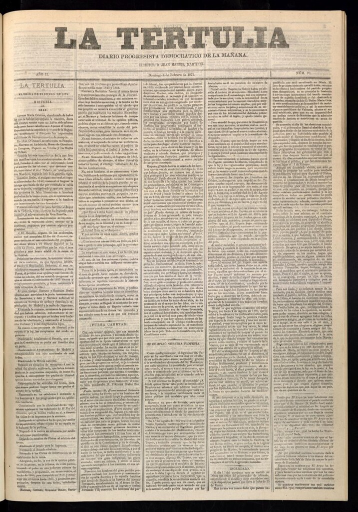Miniatura de La Tertulia del 4 de febrero de 1872
