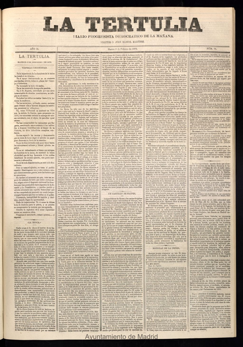 Miniatura de La Tertulia del 6 de febrero de 1872