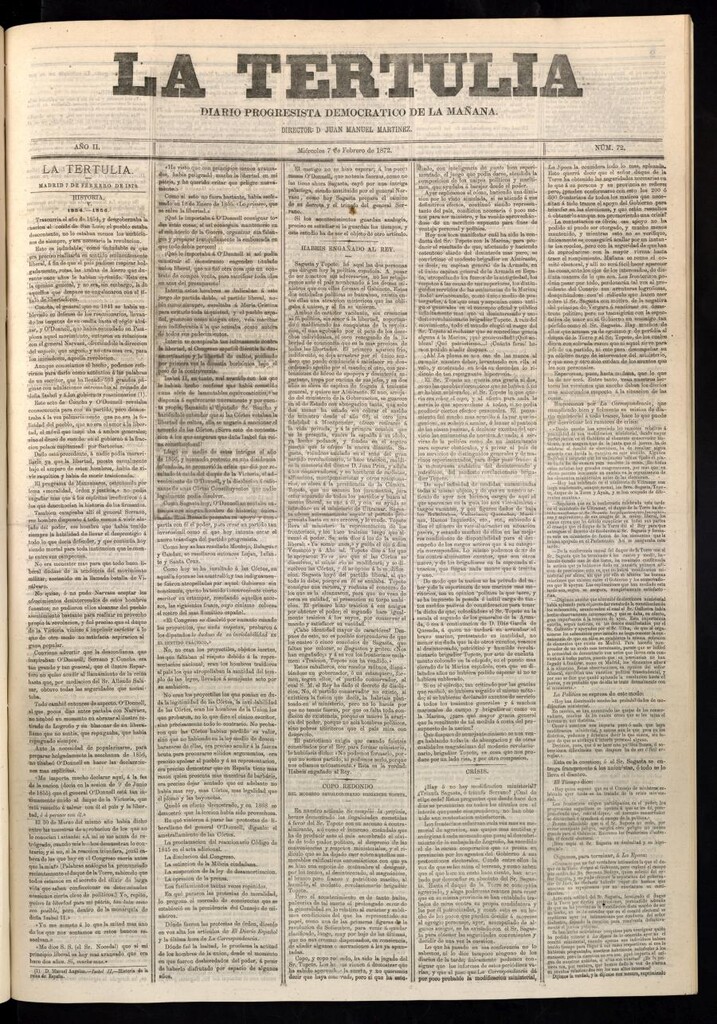 Miniatura de La Tertulia del 7 de febrero de 1872
