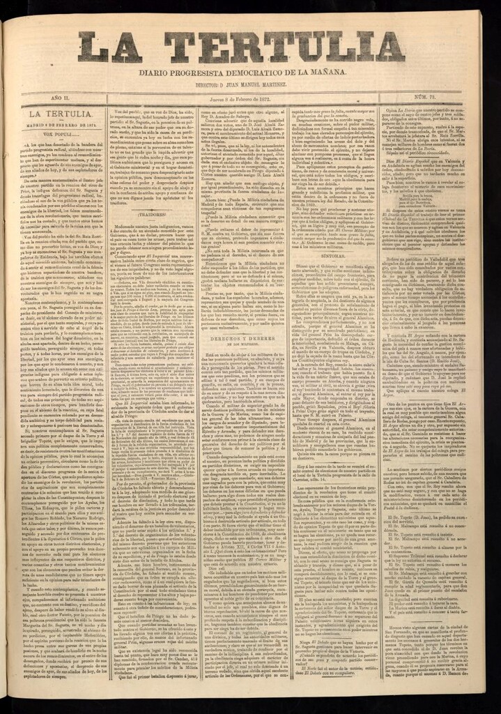 Miniatura de La Tertulia del 8 de febrero de 1872