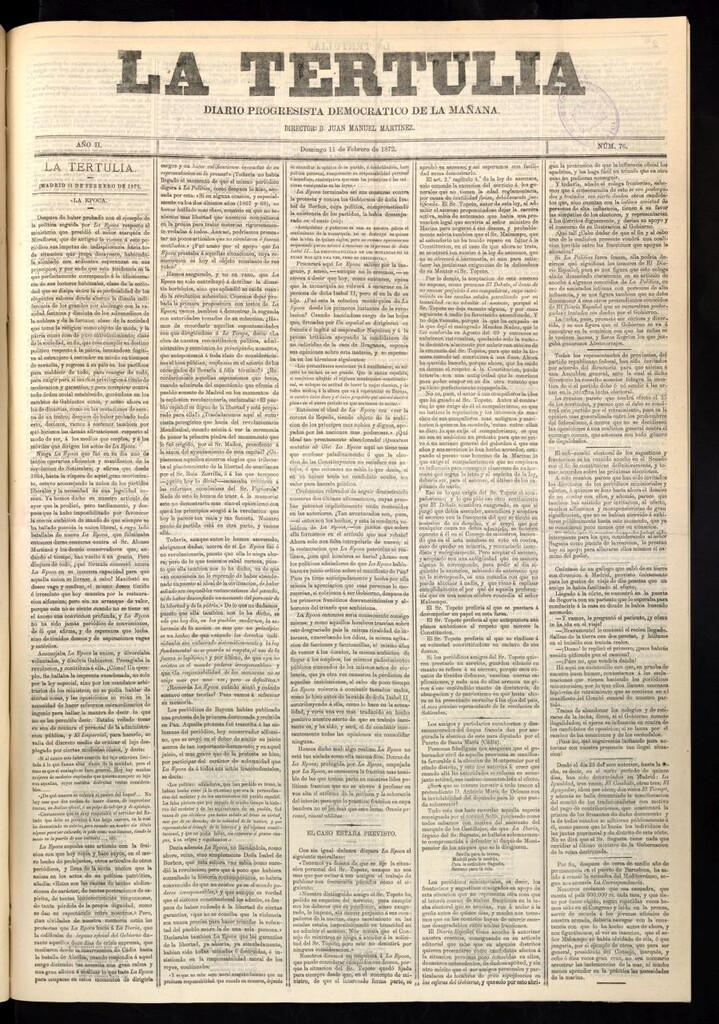 Miniatura de La Tertulia del 11 de febrero de 1872