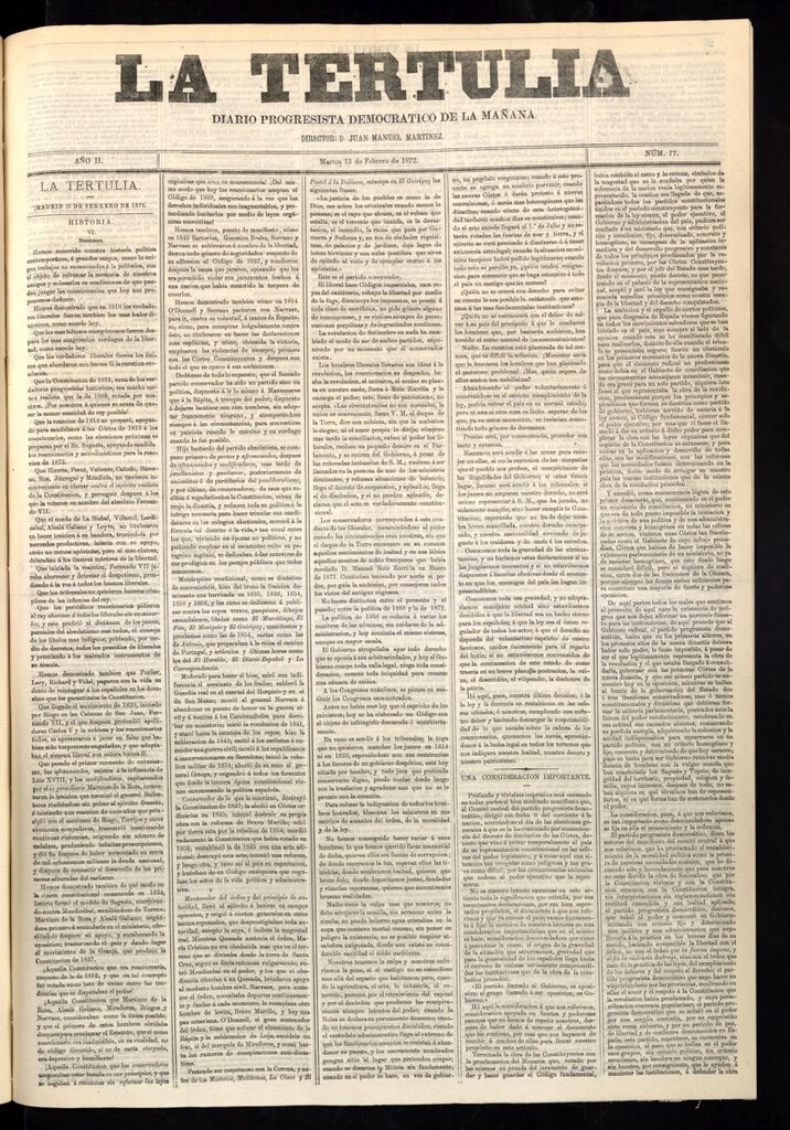 Miniatura de La Tertulia del 13 de febrero de 1872