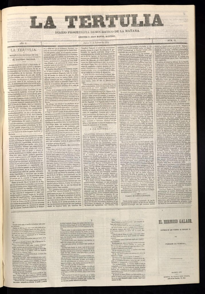 Miniatura de La Tertulia del 15 de febrero de 1872