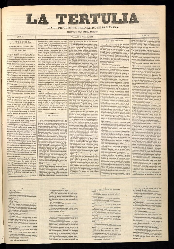 Miniatura de La Tertulia del 16 de febrero de 1872