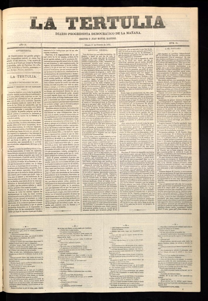 Miniatura de La Tertulia del 17 de febrero de 1872