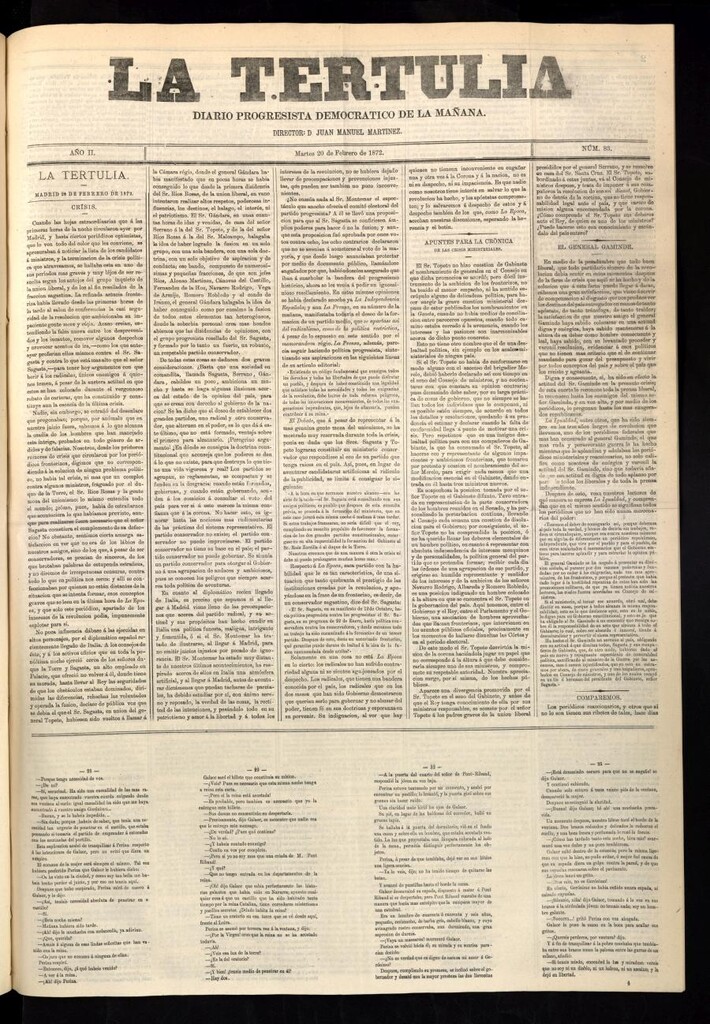 Miniatura de La Tertulia del 20 de febrero de 1872