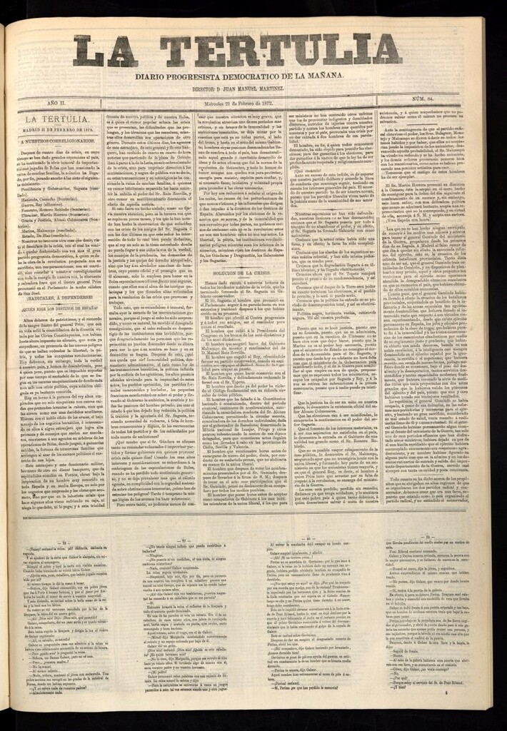 Miniatura de La Tertulia del 21 de febrero de 1872