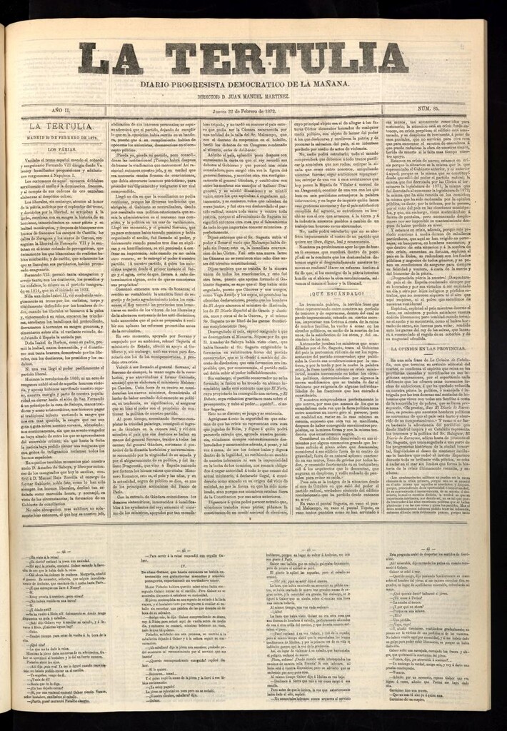 Miniatura de La Tertulia del 22 de febrero de 1872