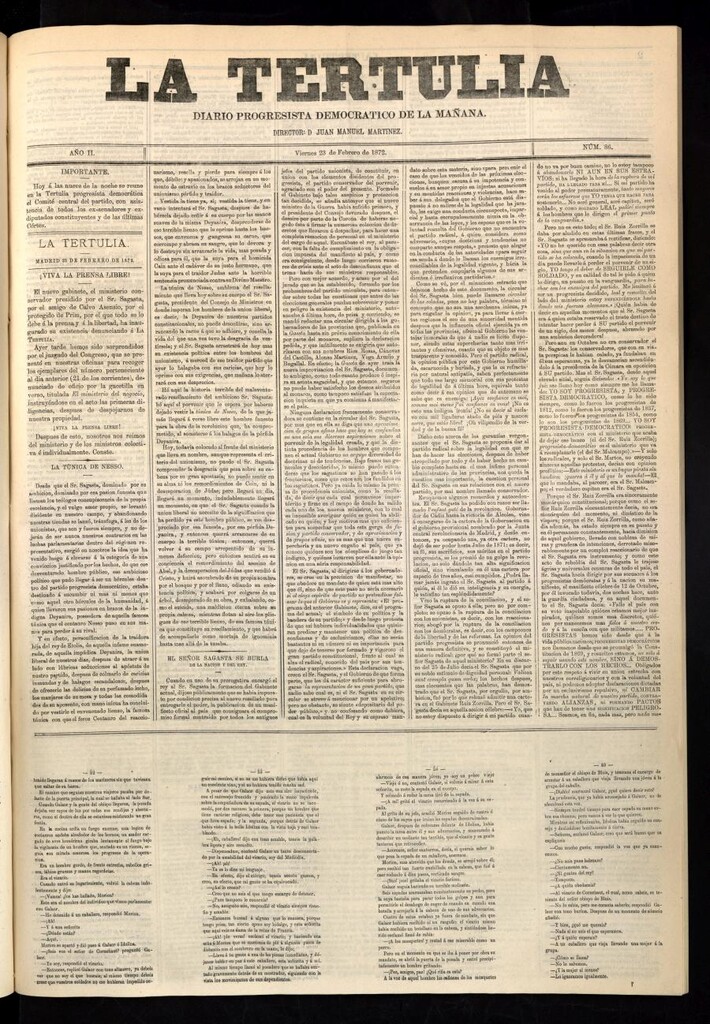 Miniatura de La Tertulia del 23 de febrero de 1872