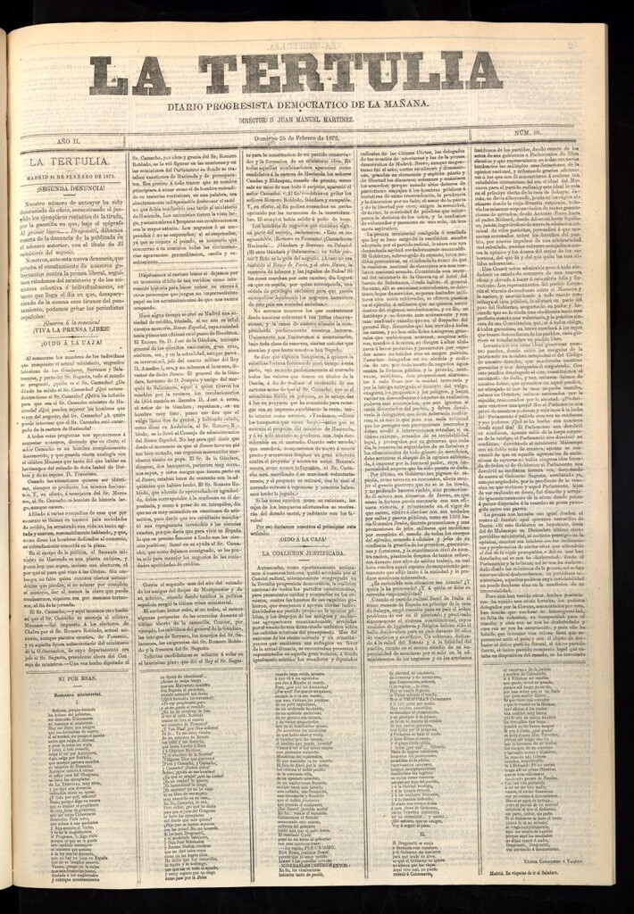 Miniatura de La Tertulia del 25 de febrero de 1872