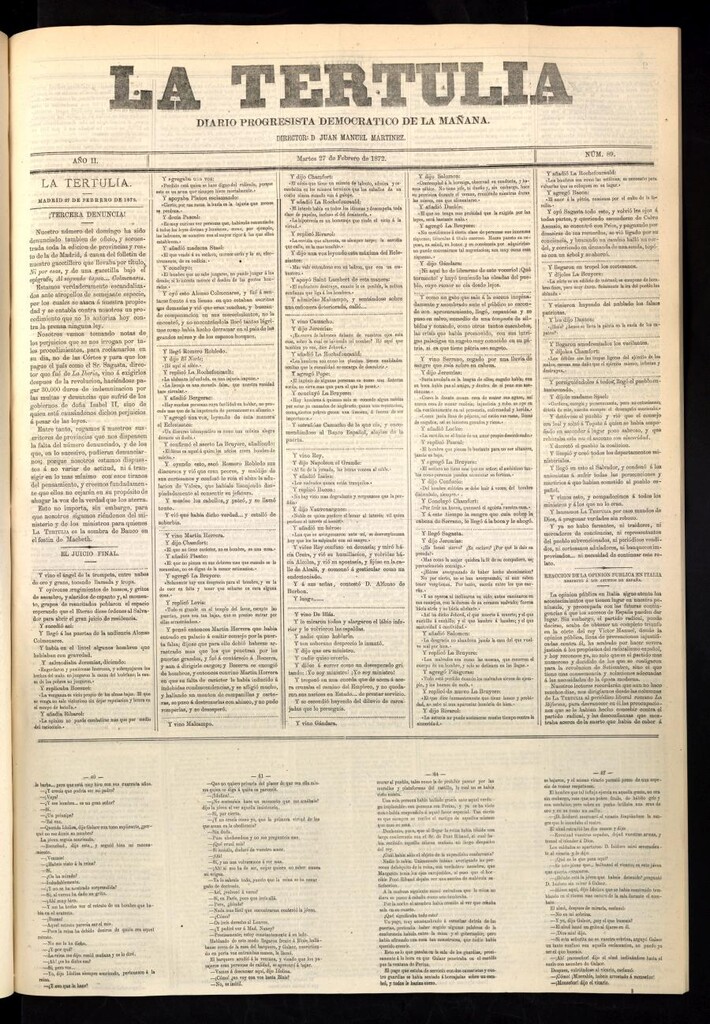 Miniatura de La Tertulia del 27 de febrero de 1872