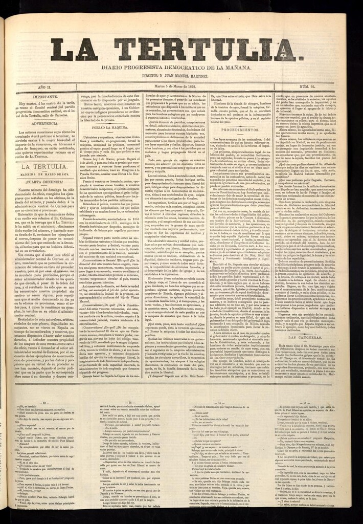 Miniatura de La Tertulia del 5 de marzo de 1872