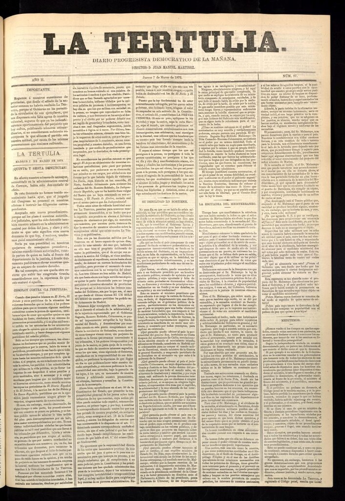 Miniatura de La Tertulia del 7 de marzo de 1872