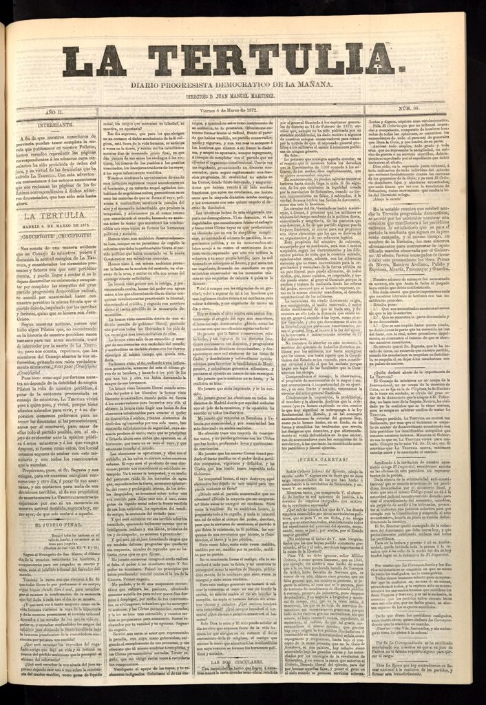 Miniatura de La Tertulia del 8 de marzo de 1872
