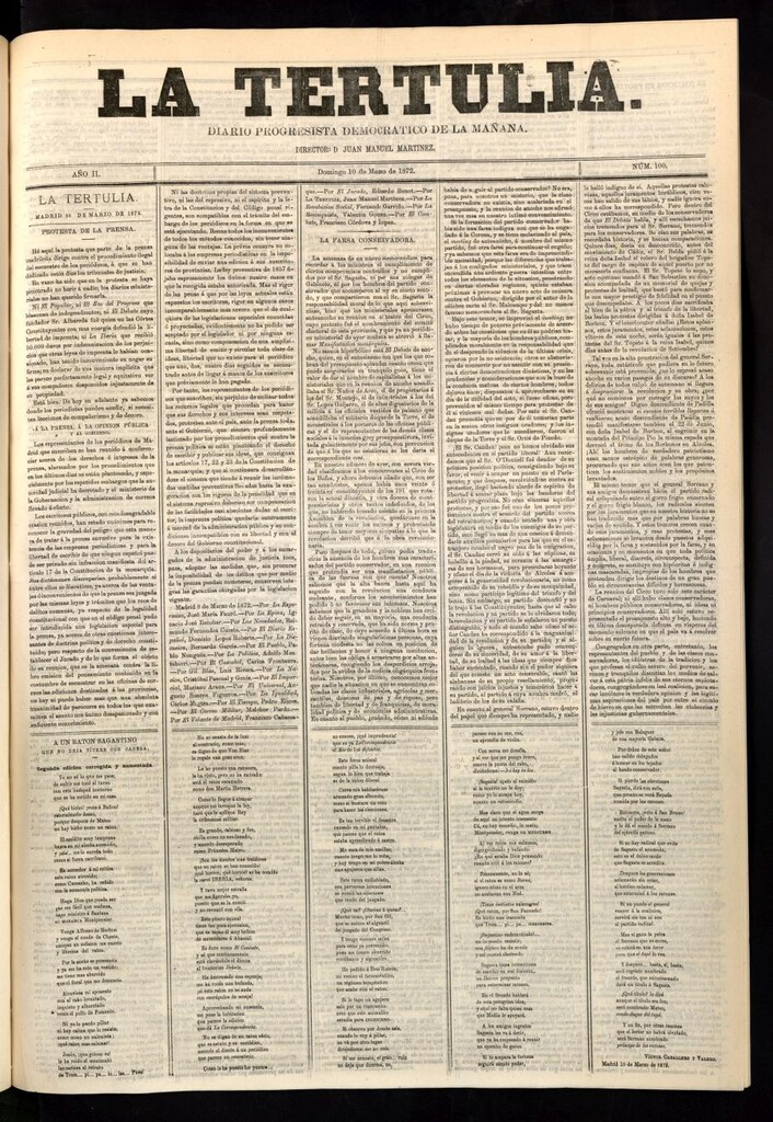 Miniatura de La Tertulia del 10 de marzo de 1872