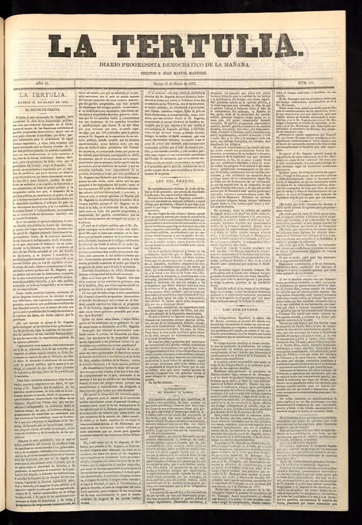 Miniatura de La Tertulia del 12 de marzo de 1872