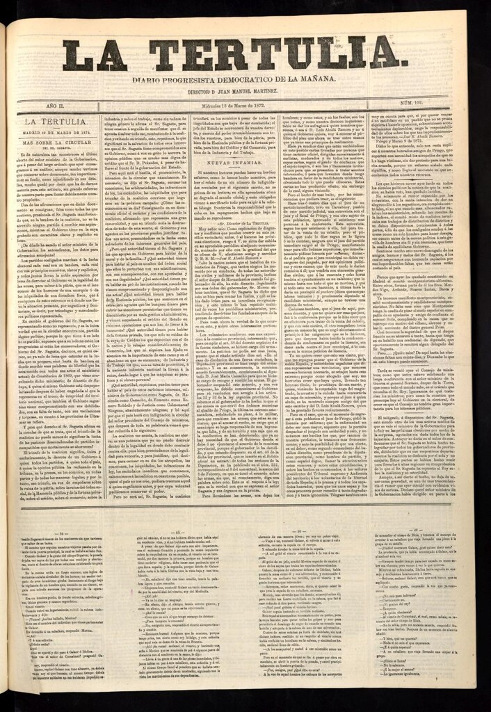 Miniatura de La Tertulia del 13 de marzo de 1872