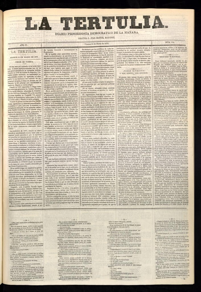 Miniatura de La Tertulia del 15 de marzo de 1872