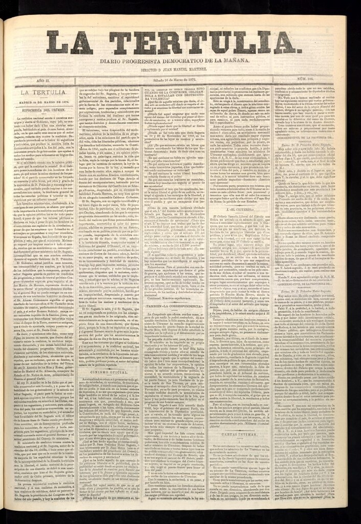 Miniatura de La Tertulia del 16 de marzo de 1872