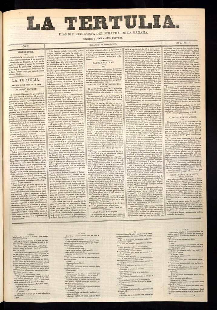 Miniatura de La Tertulia del 20 de marzo de 1872