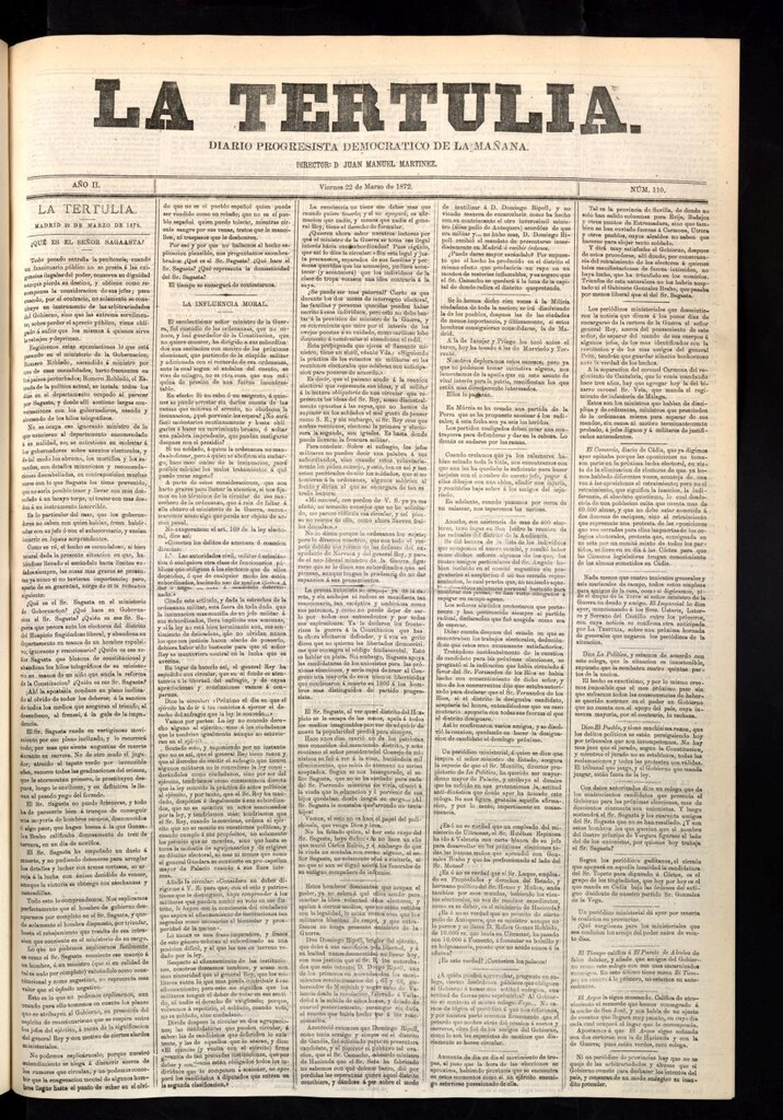 Miniatura de La Tertulia del 22 de marzo de 1872