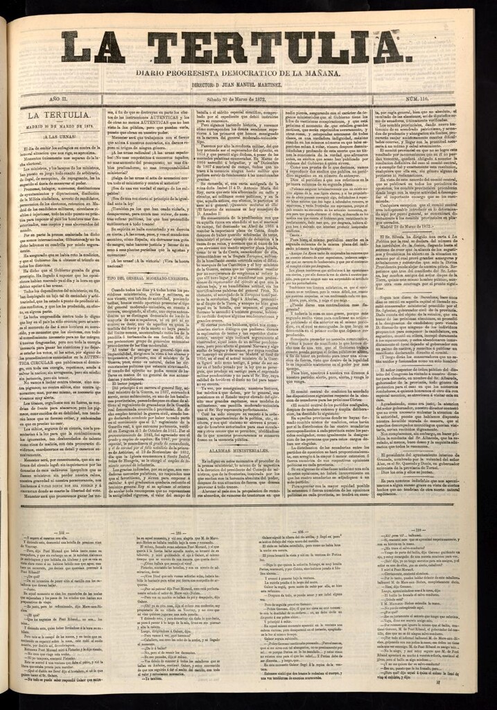 Miniatura de La Tertulia del 30 de marzo de 1872