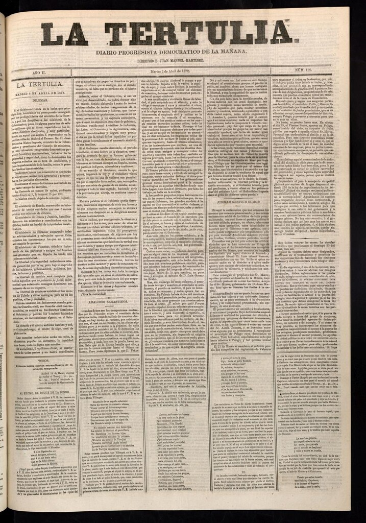 Miniatura de La Tertulia del 2 de abril de 1872