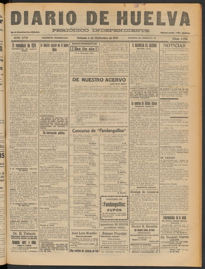 Miniatura de Diario de Huelva : periódico independiente del 6 de diciembre de 1924