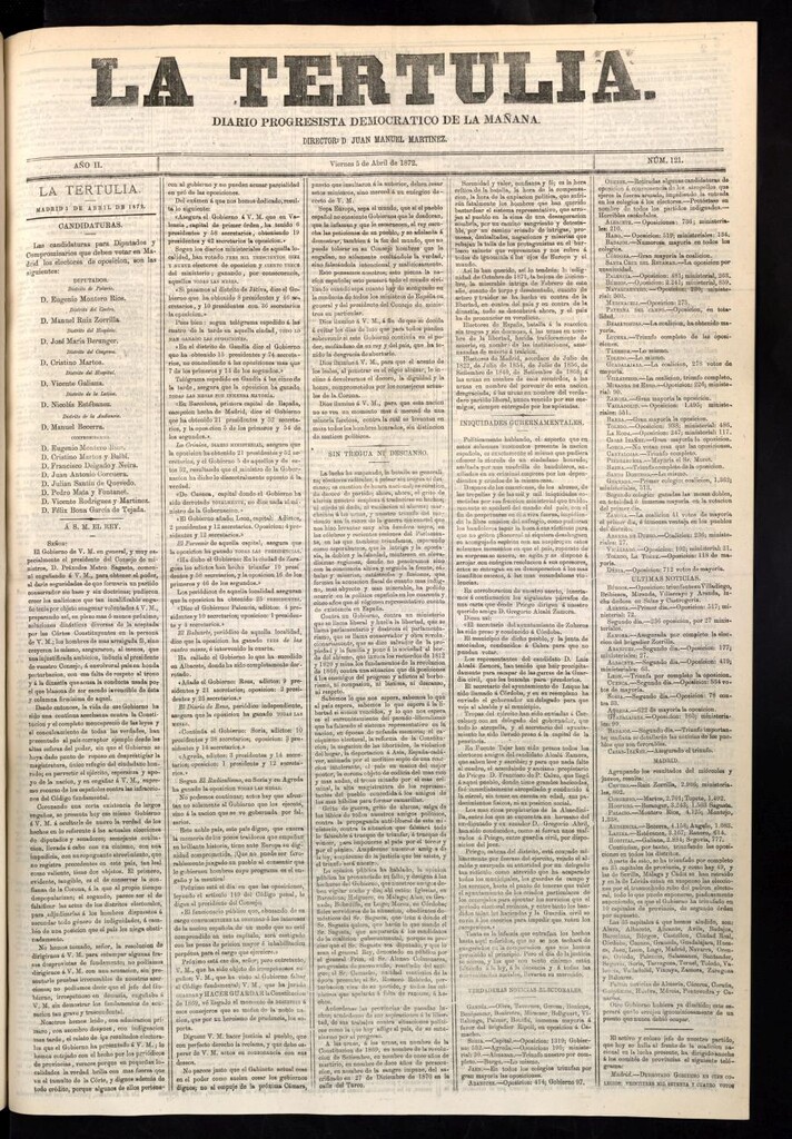 Miniatura de La Tertulia del 5 de abril de 1872