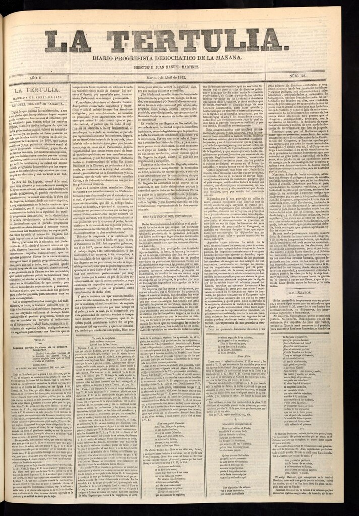 Miniatura de La Tertulia del 9 de abril de 1872