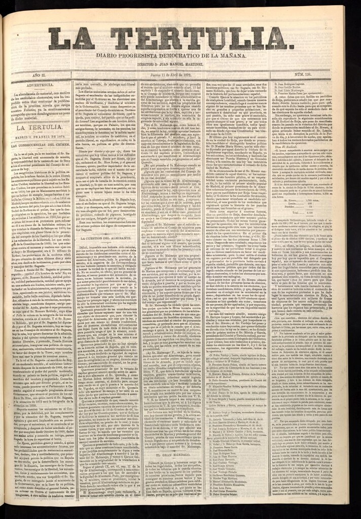 Miniatura de La Tertulia del 11 de abril de 1872