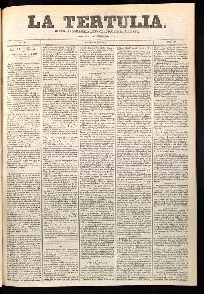 Miniatura de La Tertulia del 12 de abril de 1872