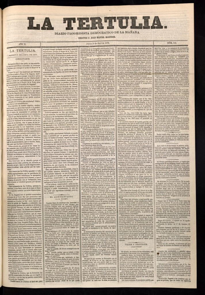 Miniatura de La Tertulia del 18 de abril de 1872