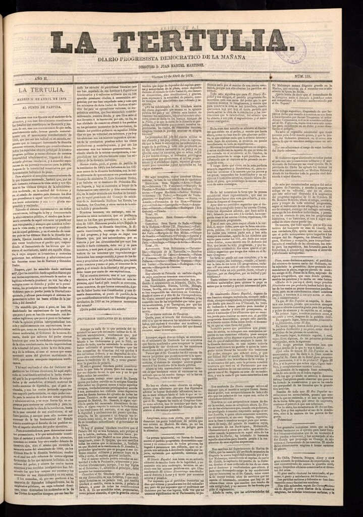 Miniatura de La Tertulia del 19 de abril de 1872