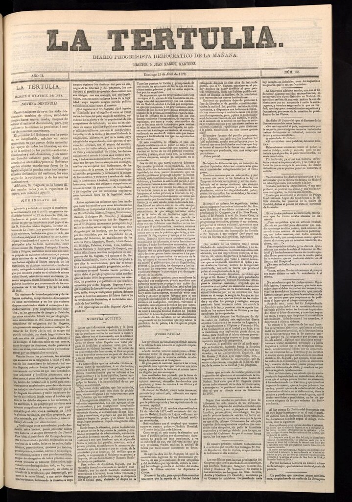 Miniatura de La Tertulia del 21 de abril de 1872