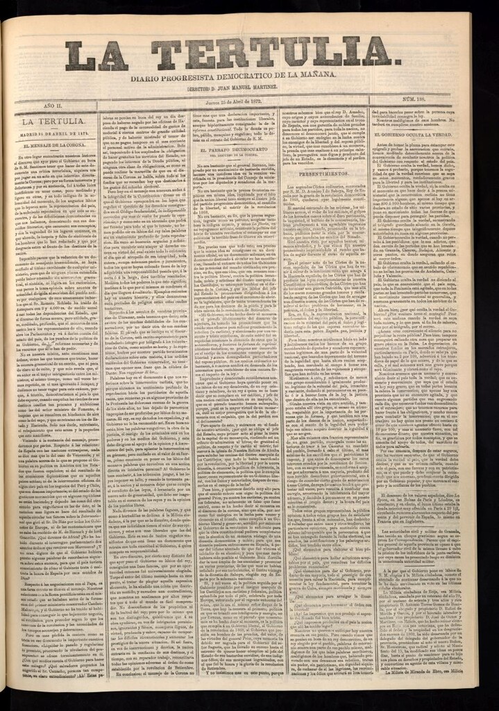 Miniatura de La Tertulia del 25 de abril de 1872