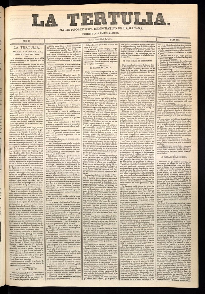 Miniatura de La Tertulia del 27 de abril de 1872