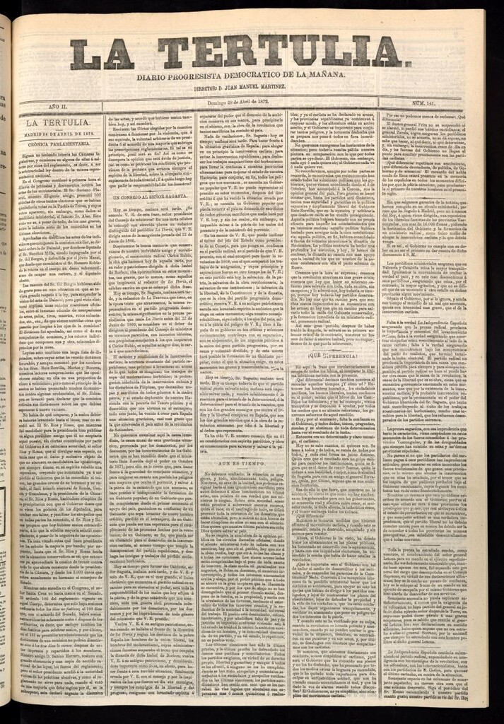 Miniatura de La Tertulia del 28 de abril de 1872