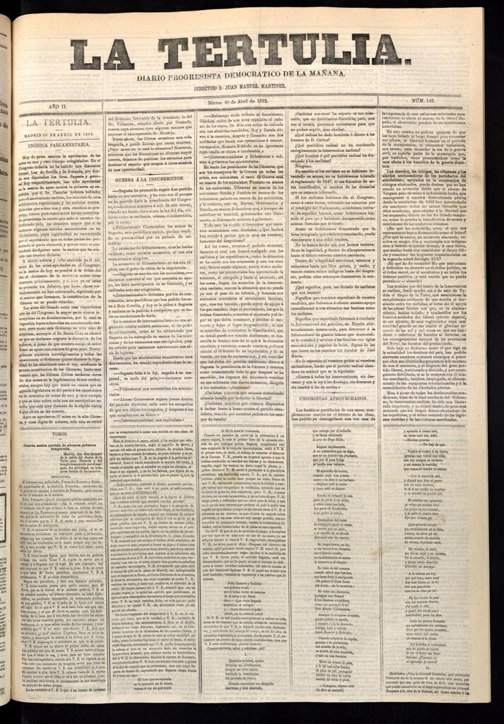 Miniatura de La Tertulia del 30 de abril de 1872